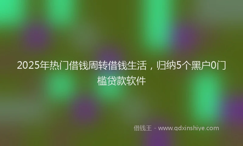 2025年热门借钱周转借钱生活，归纳5个黑户0门槛贷款软件