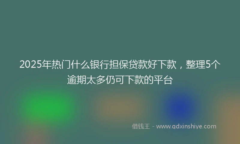 2025年热门什么银行担保贷款好下款，整理5个逾期太多仍可下款的平台