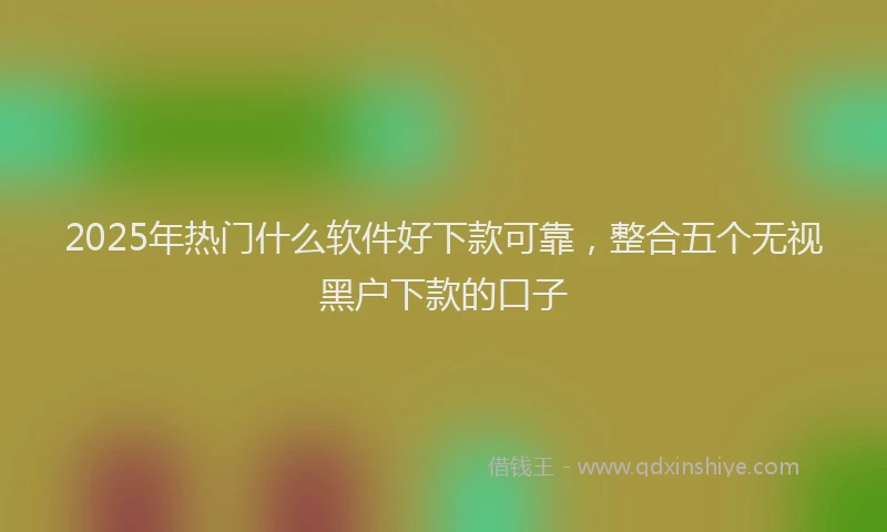2025年热门什么软件好下款可靠，整合五个无视黑户下款的口子