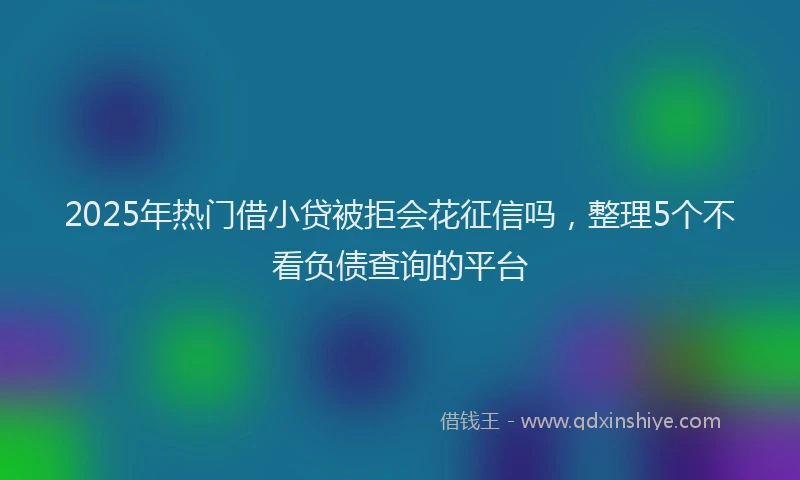 2025年热门借小贷被拒会花征信吗，整理5个不看负债查询的平台