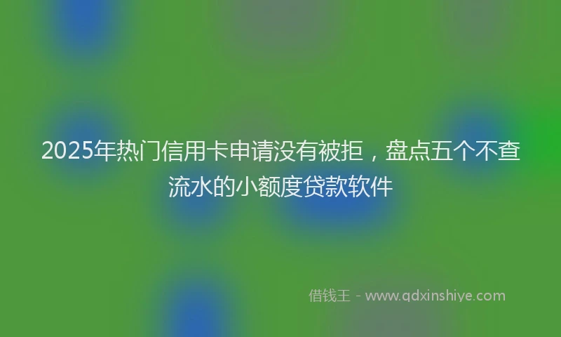 2025年热门信用卡申请没有被拒，盘点五个不查流水的小额度贷款软件