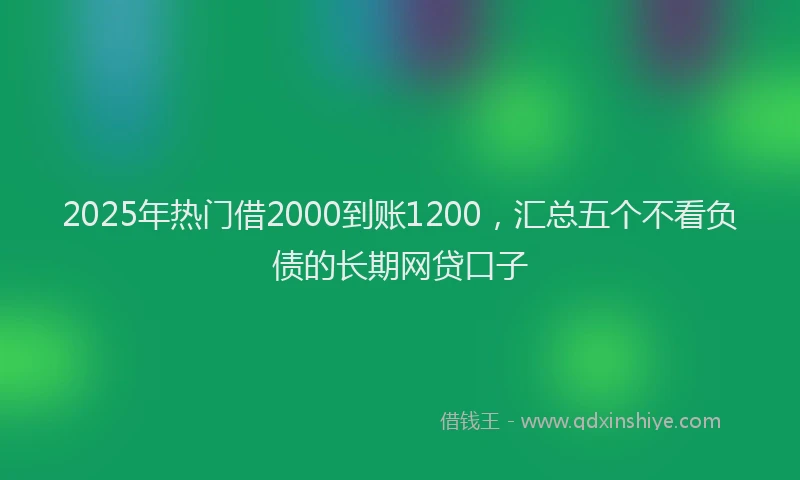 2025年热门借2000到账1200，汇总五个不看负债的长期网贷口子