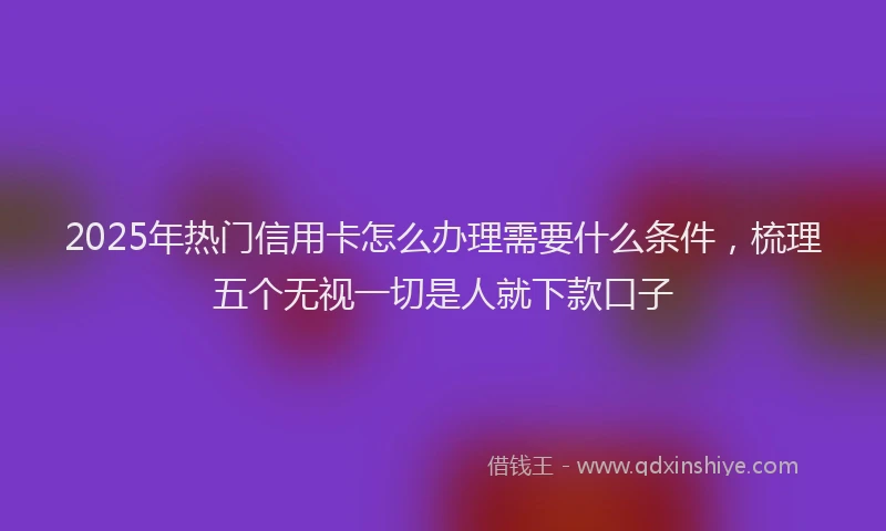 2025年热门信用卡怎么办理需要什么条件，梳理五个无视一切是人就下款口子
