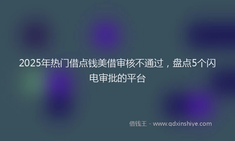 2025年热门借点钱美借审核不通过，盘点5个闪电审批的平台