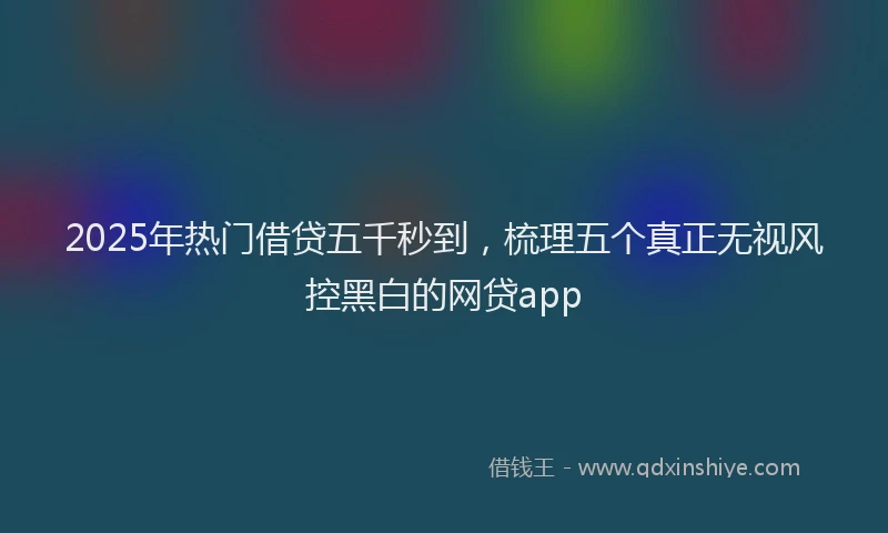 2025年热门借贷五千秒到，梳理五个真正无视风控黑白的网贷app
