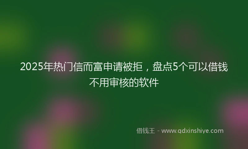 2025年热门信而富申请被拒，盘点5个可以借钱不用审核的软件