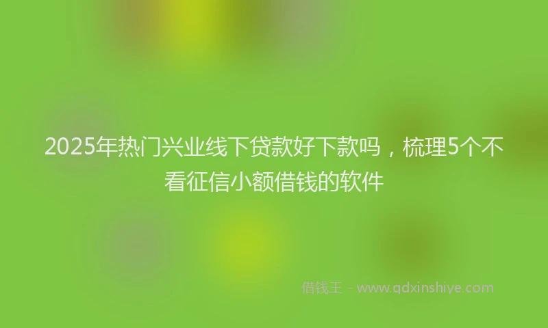 2025年热门兴业线下贷款好下款吗，梳理5个不看征信小额借钱的软件