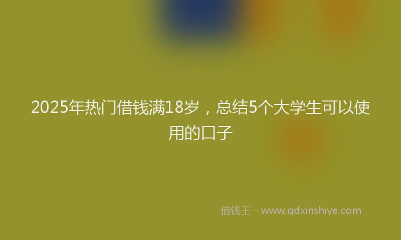 2025年热门借钱满18岁，总结5个大学生可以使用的口子