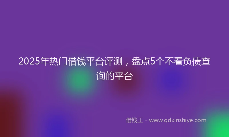 2025年热门借钱平台评测，盘点5个不看负债查询的平台