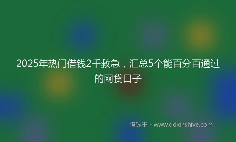2025年热门借钱2千救急，汇总5个能百分百通过的网贷口子