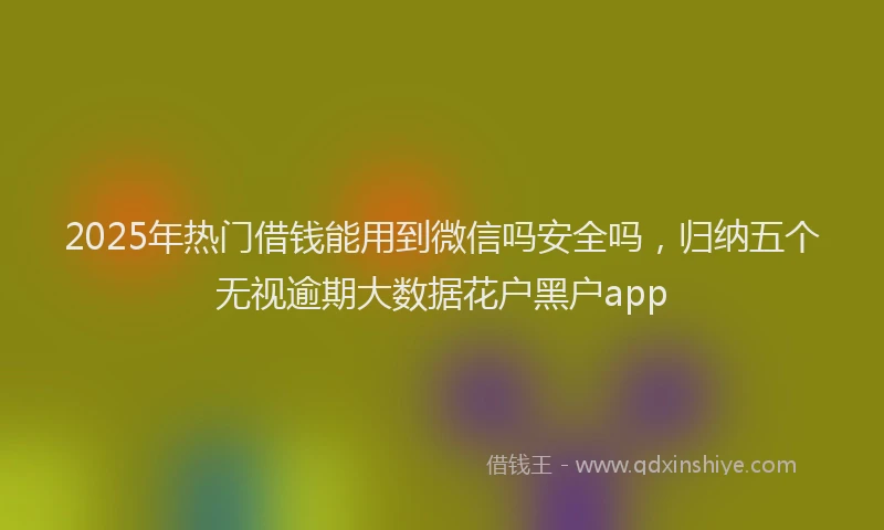 2025年热门借钱能用到微信吗安全吗，归纳五个无视逾期大数据花户黑户app