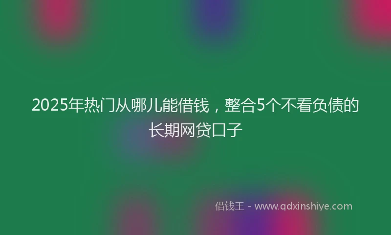 2025年热门从哪儿能借钱，整合5个不看负债的长期网贷口子
