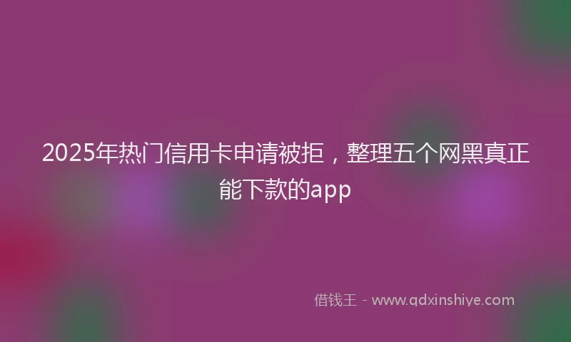 2025年热门信用卡申请被拒，整理五个网黑真正能下款的app