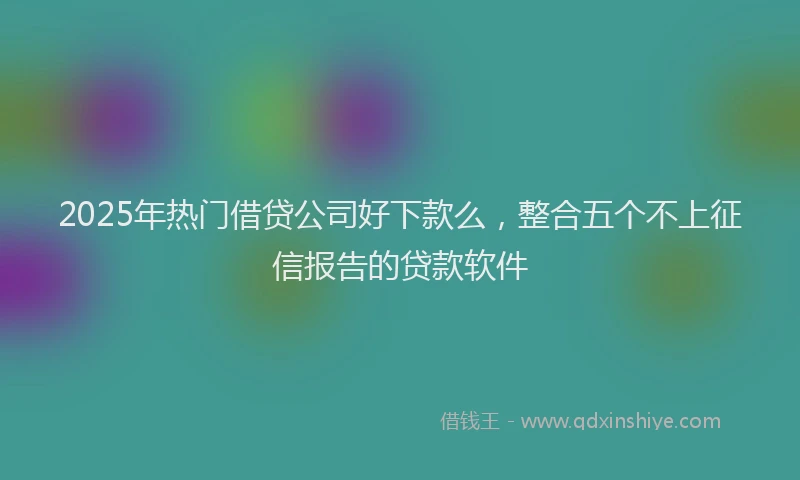 2025年热门借贷公司好下款么，整合五个不上征信报告的贷款软件