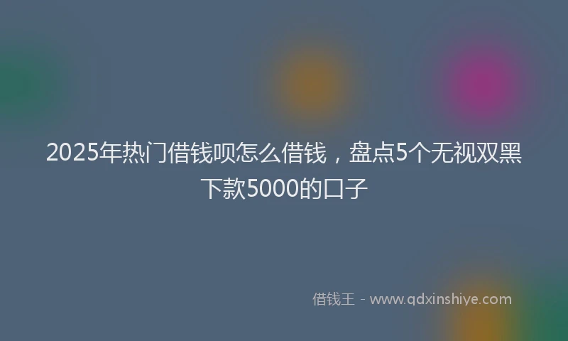 2025年热门借钱呗怎么借钱，盘点5个无视双黑下款5000的口子