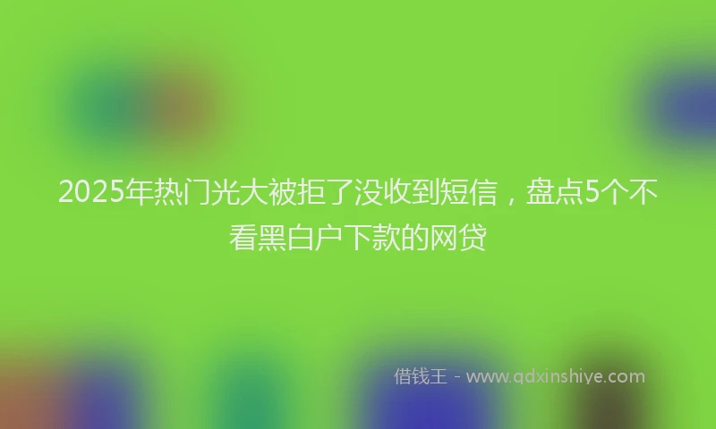 2025年热门光大被拒了没收到短信，盘点5个不看黑白户下款的网贷