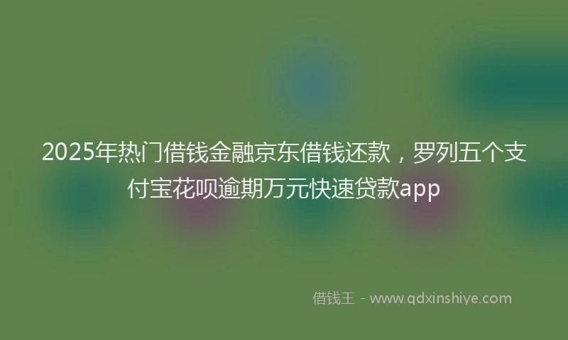 2025年热门借钱金融京东借钱还款，罗列五个支付宝花呗逾期万元快速贷款app
