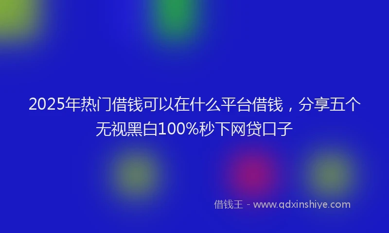 2025年热门借钱可以在什么平台借钱，分享五个无视黑白100%秒下网贷口子