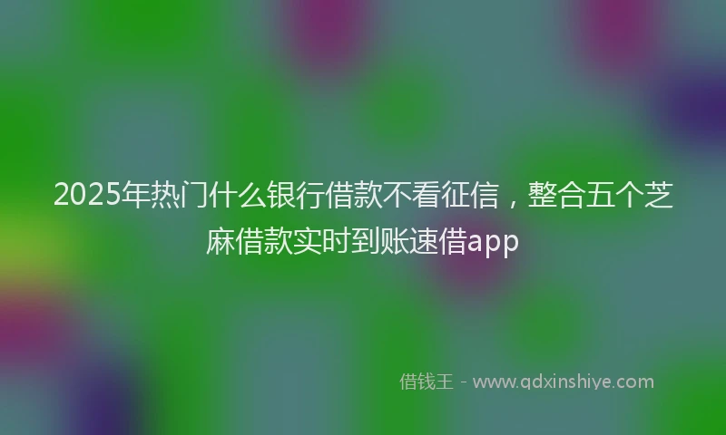 2025年热门什么银行借款不看征信，整合五个芝麻借款实时到账速借app
