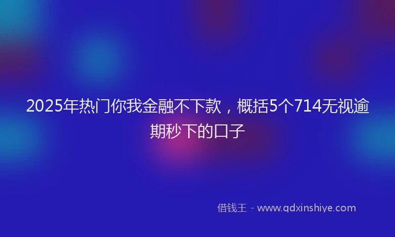 2025年热门你我金融不下款，概括5个714无视逾期秒下的口子