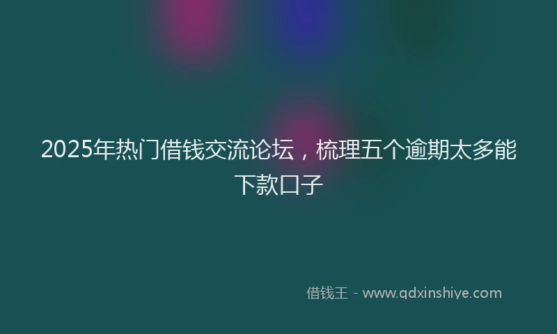 2025年热门借钱交流论坛，梳理五个逾期太多能下款口子