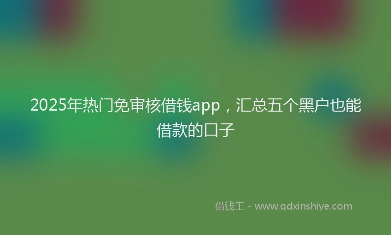 2025年热门免审核借钱app，汇总五个黑户也能借款的口子