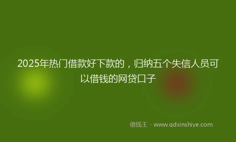 2025年热门借款好下款的，归纳五个失信人员可以借钱的网贷口子
