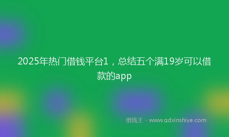2025年热门借钱平台1，总结五个满19岁可以借款的app