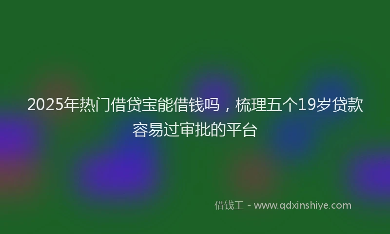 2025年热门借贷宝能借钱吗，梳理五个19岁贷款容易过审批的平台