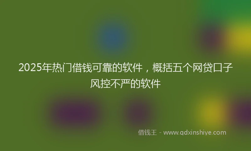 2025年热门借钱可靠的软件，概括五个网贷口子风控不严的软件