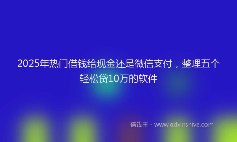 2025年热门借钱给现金还是微信支付，整理五个轻松贷10万的软件