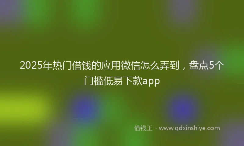 2025年热门借钱的应用微信怎么弄到，盘点5个门槛低易下款app