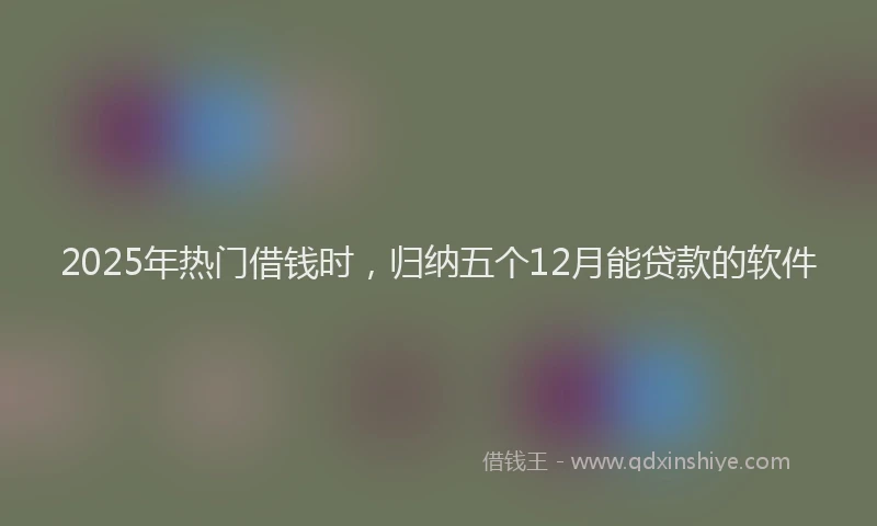 2025年热门借钱时，归纳五个12月能贷款的软件
