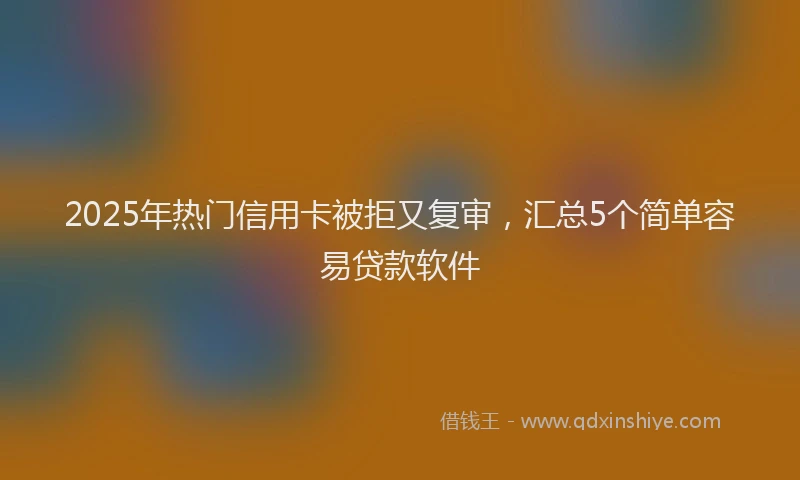 2025年热门信用卡被拒又复审，汇总5个简单容易贷款软件
