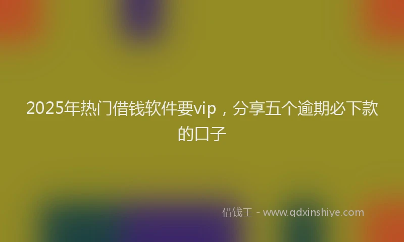 2025年热门借钱软件要vip，分享五个逾期必下款的口子