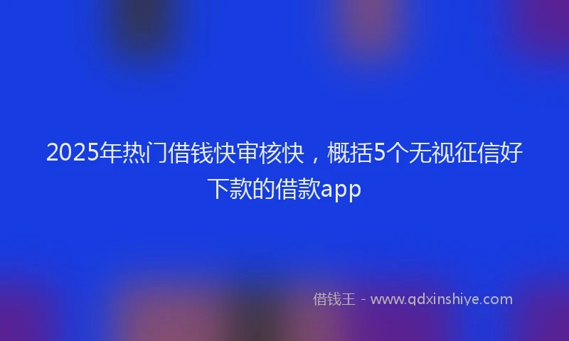 2025年热门借钱快审核快，概括5个无视征信好下款的借款app