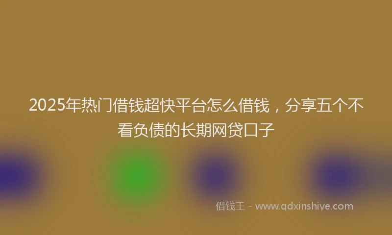 2025年热门借钱超快平台怎么借钱，分享五个不看负债的长期网贷口子