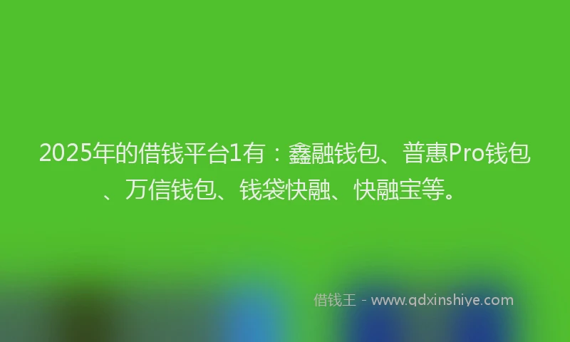 2025年的借钱平台1有：鑫融钱包、普惠Pro钱包、万信钱包、钱袋快融、快融宝等。