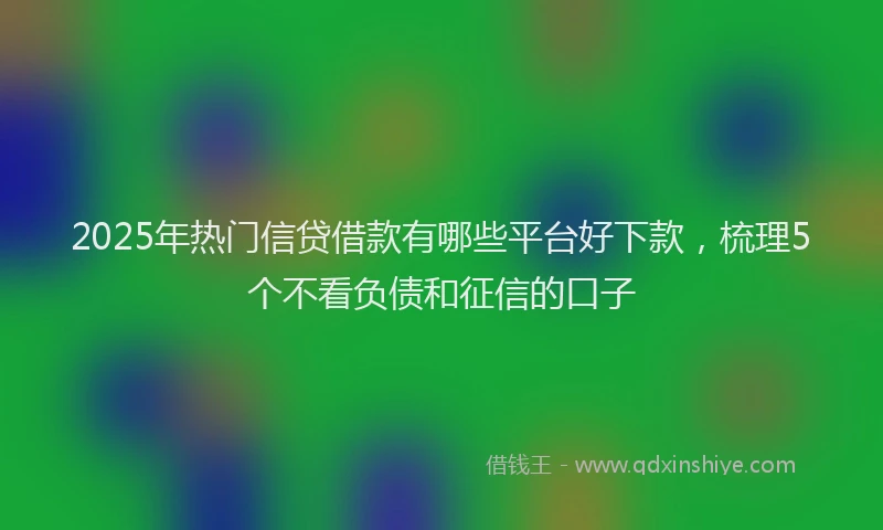 2025年热门信贷借款有哪些平台好下款，梳理5个不看负债和征信的口子