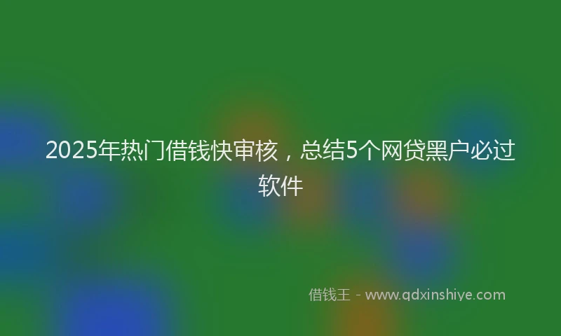 2025年热门借钱快审核，总结5个网贷黑户必过软件