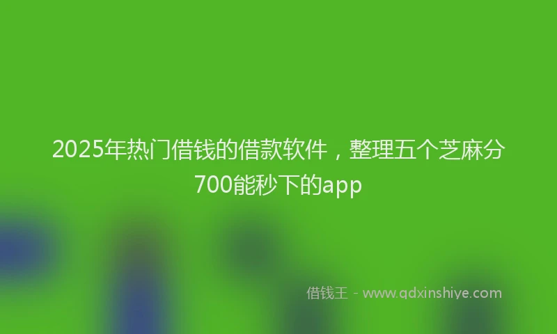 2025年热门借钱的借款软件，整理五个芝麻分700能秒下的app