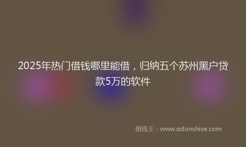 2025年热门借钱哪里能借，归纳五个苏州黑户贷款5万的软件