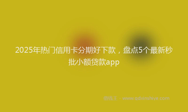 2025年热门信用卡分期好下款，盘点5个最新秒批小额贷款app