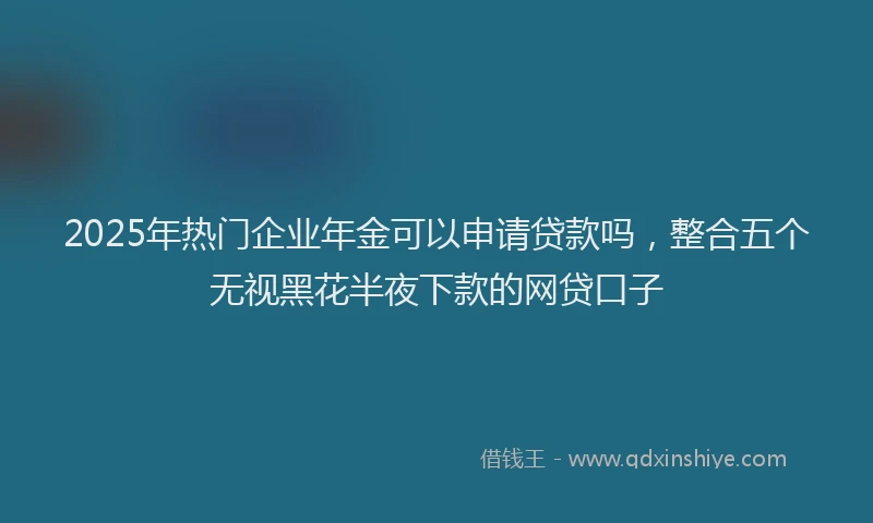 2025年热门企业年金可以申请贷款吗，整合五个无视黑花半夜下款的网贷口子