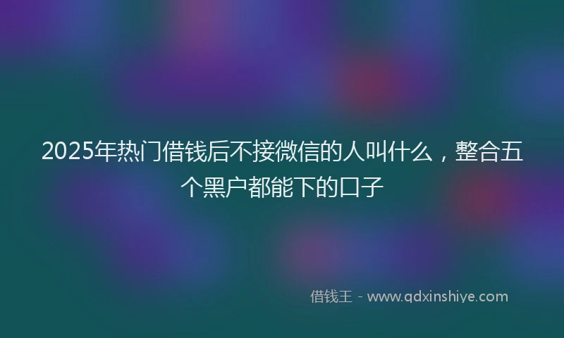 2025年热门借钱后不接微信的人叫什么，整合五个黑户都能下的口子