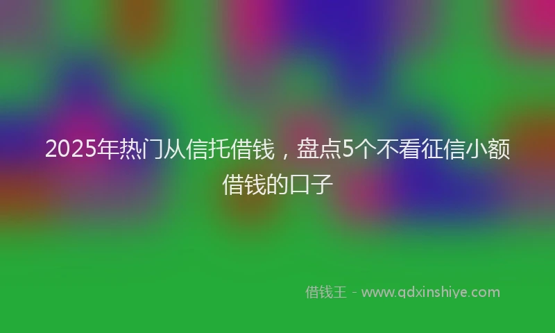2025年热门从信托借钱，盘点5个不看征信小额借钱的口子