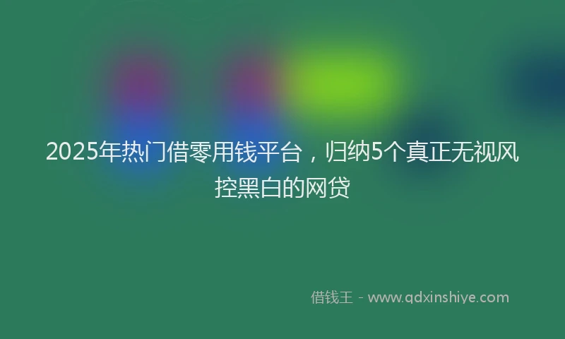 2025年热门借零用钱平台，归纳5个真正无视风控黑白的网贷