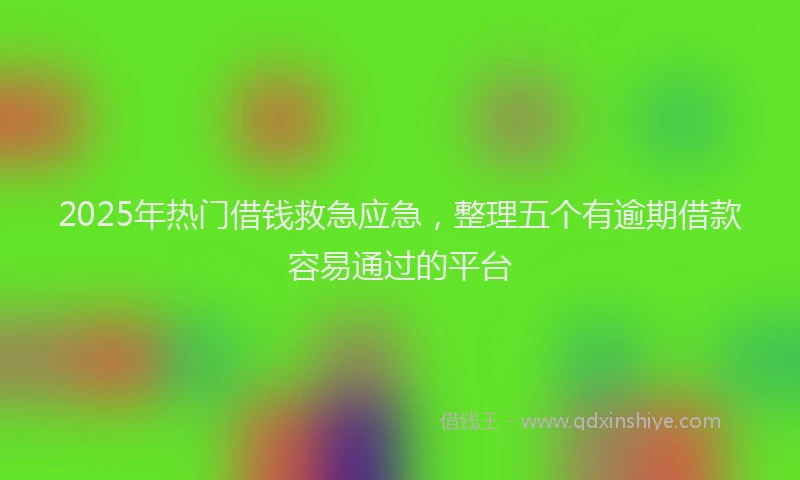 2025年热门借钱救急应急，整理五个有逾期借款容易通过的平台