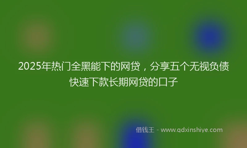 2025年热门全黑能下的网贷，分享五个无视负债快速下款长期网贷的口子