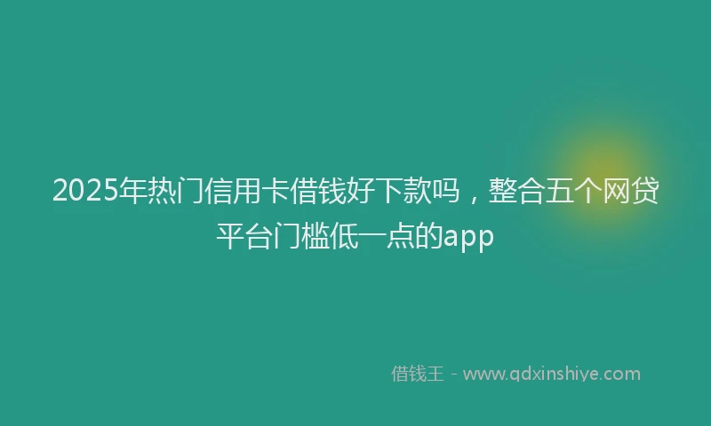 2025年热门信用卡借钱好下款吗，整合五个网贷平台门槛低一点的app